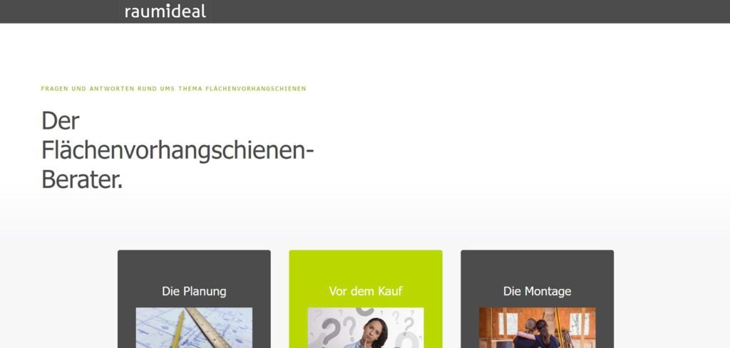 Die Seite Flächenvorhangschienen.com stellt sich vor